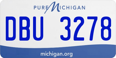 MI license plate DBU3278