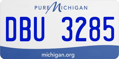 MI license plate DBU3285