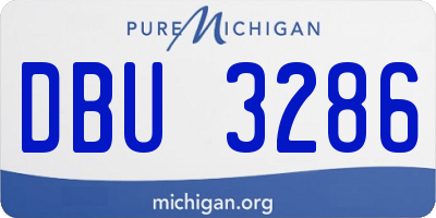 MI license plate DBU3286