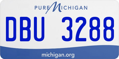 MI license plate DBU3288