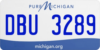 MI license plate DBU3289