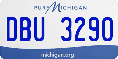 MI license plate DBU3290
