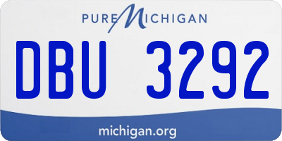 MI license plate DBU3292