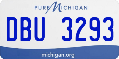 MI license plate DBU3293
