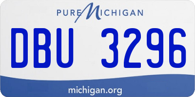 MI license plate DBU3296
