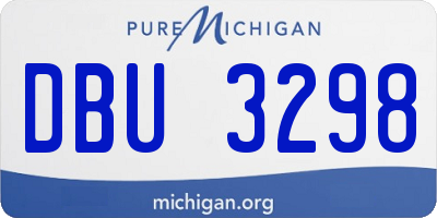 MI license plate DBU3298