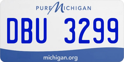 MI license plate DBU3299