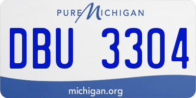 MI license plate DBU3304