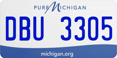 MI license plate DBU3305