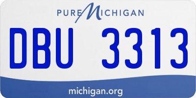 MI license plate DBU3313