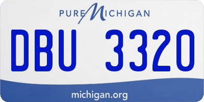 MI license plate DBU3320