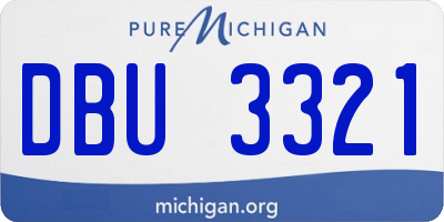 MI license plate DBU3321