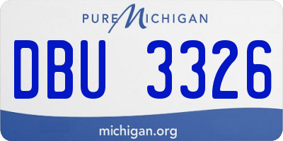 MI license plate DBU3326