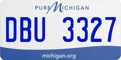 MI license plate DBU3327