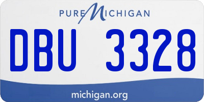 MI license plate DBU3328