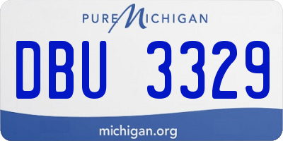 MI license plate DBU3329