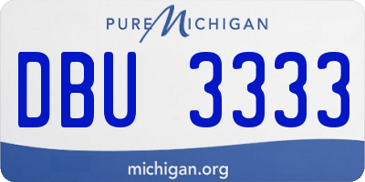 MI license plate DBU3333