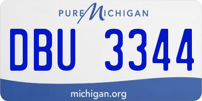 MI license plate DBU3344