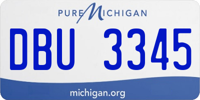 MI license plate DBU3345