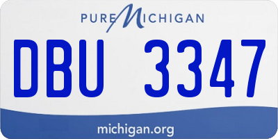 MI license plate DBU3347