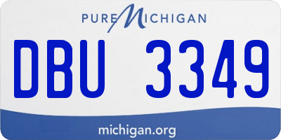 MI license plate DBU3349