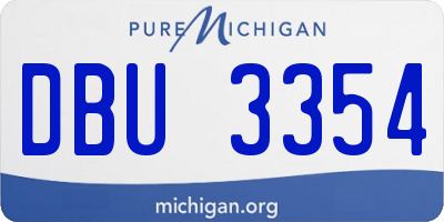 MI license plate DBU3354