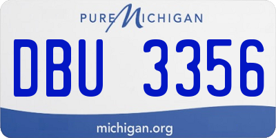 MI license plate DBU3356