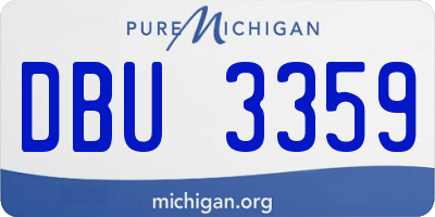 MI license plate DBU3359