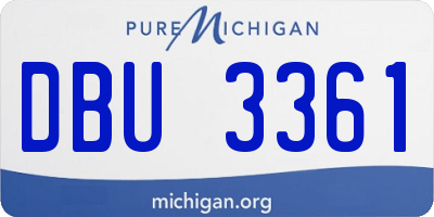 MI license plate DBU3361