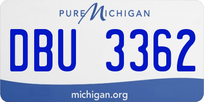 MI license plate DBU3362