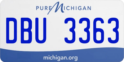 MI license plate DBU3363