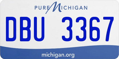 MI license plate DBU3367