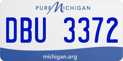 MI license plate DBU3372
