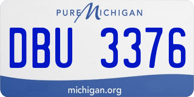 MI license plate DBU3376