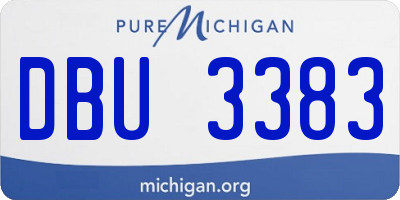 MI license plate DBU3383
