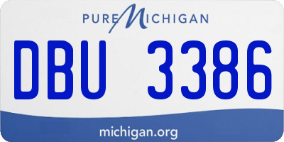 MI license plate DBU3386