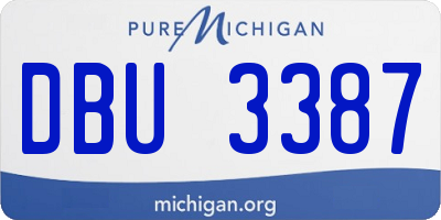 MI license plate DBU3387
