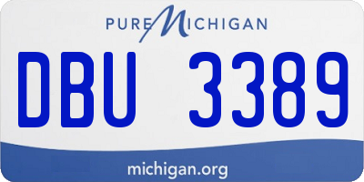 MI license plate DBU3389