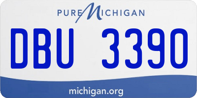 MI license plate DBU3390