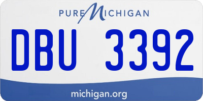 MI license plate DBU3392