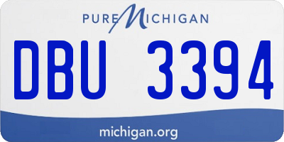 MI license plate DBU3394