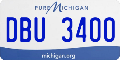 MI license plate DBU3400