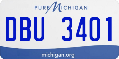 MI license plate DBU3401
