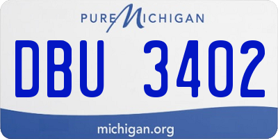 MI license plate DBU3402