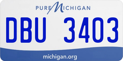 MI license plate DBU3403