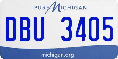 MI license plate DBU3405