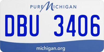 MI license plate DBU3406