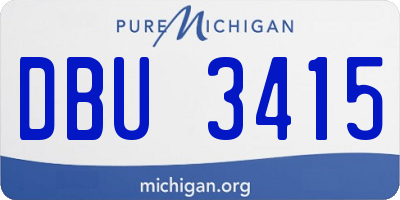 MI license plate DBU3415