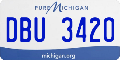 MI license plate DBU3420