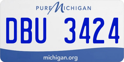 MI license plate DBU3424